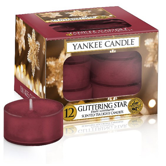 Yankee Candle Glittering Star - Zářivá hvězda vonná čajová svíčka 12 x 9,8 g