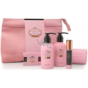 Castelbel Rosé Blush sprchový gel 100 ml + toaletní voda 10 ml + tělové mléko 100 ml + mýdlo 40 g + ručníček 30 x 32 cm + uzavíratelný průhledný obal, cestovní sada pro ženy