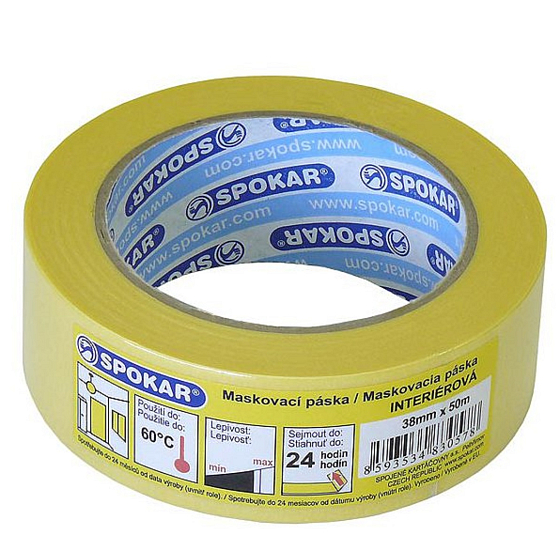 Spokar Papírová zakrývací páska, 1 den, do 60 °C, rozměry 48 mm × 50 m