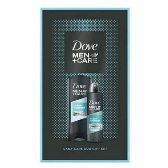 Dove Men + Care Clean Comfort sprchový gel 250 ml + antiperspirant deodorant sprej 150 ml, kosmetická sada