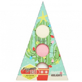 Dirty Works Happy Naturals Fizzmas Tree šumivé bomby do koupele 3 x 70 g, kosmetická sada