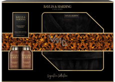 Baylis & Harding Men Černý pepř a Ženšen mycí gel na tělo a vlasy 100 ml + čistící gel na obličej 100 ml + sůl do koupele 75 g + luxusní župan, kosmetická sada pro muže