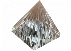 Skleněná pyramida rýhovaná 40 mm křišťál - skleněné těžítko
