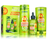 Garnier Fructis Vitamin & Strength šampon pro slabé vlasy s tendencí vypadávat 250 ml + kondicionér pro slabé vlasy s tendencí vypadávat 200 ml + sérum proti vypadávání vlasů 125 ml, kosmetická sada
