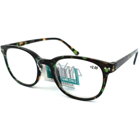 Berkeley Čtecí dioptrické brýle +2,0 plast mourovaté zelenohnědé 1 kus MC2198