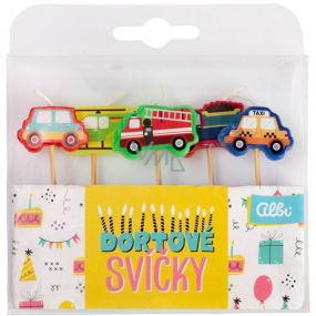 Albi Dortové svíčky sada - Autíčka 2,5 cm 5 kusů
