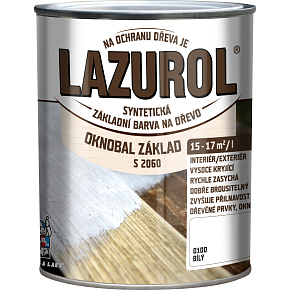 LAZUROL Oknobal základ barva na dřevo S2060, bílá, 600 ml LAZUROL Oknobal základ barva na dřevo S2060, bílá, 600 ml