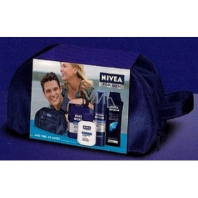 Nivea Men Mild gel na holení + balzám po holení + šampon + taška kosmetická sada