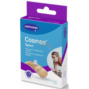 Cosmos Sport náplast polstrovaná voděodolná 19 x 72 mm 20 kusů