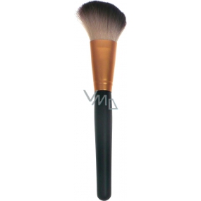 Kosmetický štětec na tvářenku šikmý černo-měděný 19 cm