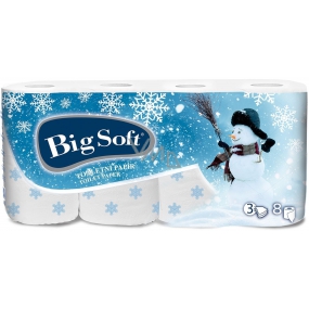 Big Soft Zima Sněhulák toaletní papír s potiskem 3 vrstvý 160 útržků 8 kusů