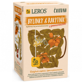 Leros Bylinky & Rakytník s pomerančem aromatizovaný bylinný čaj k odolnosti proti únavě, podporuje přirozenou obranyschopnost organismu i normální trávení 20 nálevových sáčků po 2 g