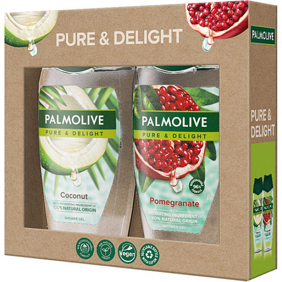 Palmolive Pure & Delight Coconut sprchový gel 250 ml + Pure & Delight Pomegranate sprchový gel 250 ml, kosmetická sada