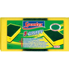Spontex 3 Griffy molitanové houbičky na nádobí tvarované s ochranou nehtů 3 kusy