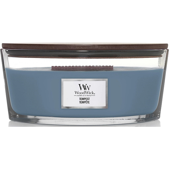 WoodWick Tempest - Bouře vonná svíčka s dřevěným širokým knotem a víčkem sklo loď 453 g