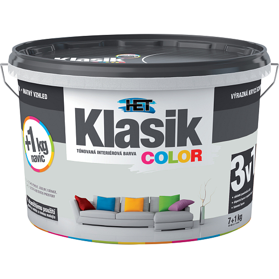 Het Klasik Color malířská barva, 0117 šedý patinový, 7+1 kg