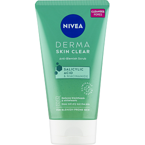 Nivea Derma Skin Clear Čisticí pleťový peeling, 150 ml