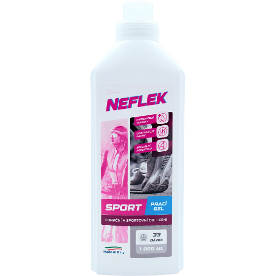 Neflek Sport prací gel 1 l, 33 dávek