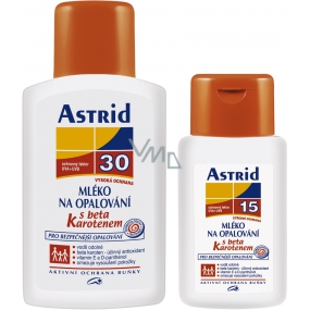 Astrid F30 Mléko na opalování 200 ml + F15 Beta-karotenem mléko na opalování 100 ml