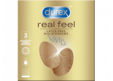Durex Real Feel nelatexový kondom pro přirozený pocit kůže na kůži, nominální šířka: 56 mm 3 kusy