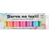 Kreativ Colour Barvy na textil - světlý, svítící ve tmě sada 7 barev 20 g + 2 šablony 6,5 x 2 cm