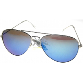 Dudes & Dudettes Sluneční brýle pro děti stříbrné modrá skla JK5570