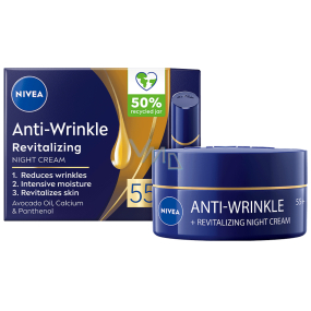 Nivea Anti-Wrinkle + Revitalizing 55+ Obnovující noční krém proti vráskám 50 ml