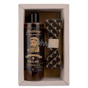 Bohemia Gifts Sailor Pivní kvasnice a chmel sprchový gel 250 ml + dřevěný motýlek, kosmetická sada