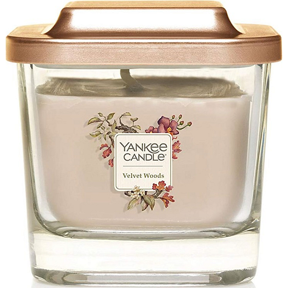 Yankee Candle Velvet Woods - Sametové dřevo sojová vonná svíčka Elevation malá sklo 1 knot 96 g