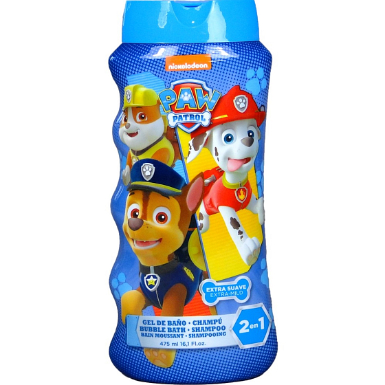 Paw Patrol Tlapková patrola 2v1 šampon na vlasy a tělo & pěna do koupele pro děti 475 ml