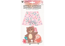 Lampička na stěnu samolepicí svítící LED medvídek 19 cm