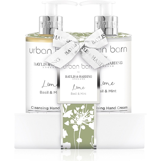 Baylis & Harding Limetka, Bazalka a Máta mycí gel na tělo i ruce 300 ml + mléko na tělo i ruce 300 ml, kosmetická sada