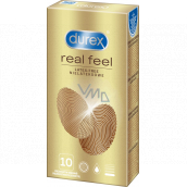 Durex Real Feel nelatexový kondom pro přirozený pocit kůže na kůži, nominální šířka: 56 mm 10 kusů