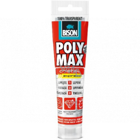 Bison Poly Max Crystal Express rychleschnoucí univerzální montážní lepidlo a tmel Čirý 115 g