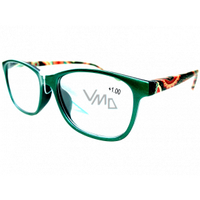 Berkeley Čtecí dioptrické brýle +1 plast zelené, barevné postranice 1 kus MC2193