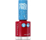 Rimmel London Kind & Free lak na nehty 156 Poppy Pop Red 8 ml