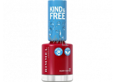 Rimmel London Kind & Free lak na nehty 156 Poppy Pop Red 8 ml