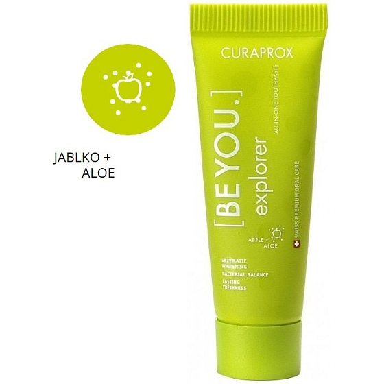 Curaprox Be You Explorer Jablko a Aloe bělící zubní pasta mini 10 ml