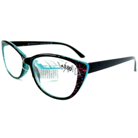 Berkeley Čtecí dioptrické brýle +3,0 plast černé s barevnými čárkami 1 kus MC2236