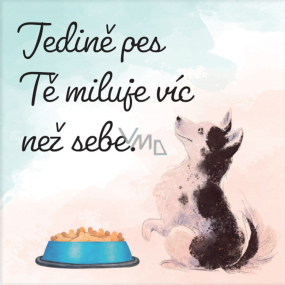 Albi Magnetka Jedině pes Tě miluje víc než sebe 6,5 x 6,5 cm