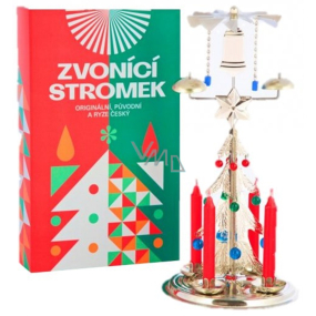 Andělské zvonění Zvonící stromek Vánoční stříbrný 30 cm