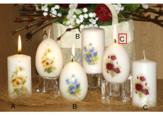 Lima Vlčí mák vonná svíčka bílá s obtiskem vajíčko 60 x 90 mm 1 kus