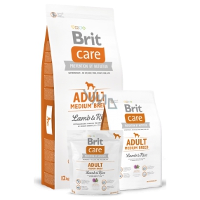 Brit Care Jehněčí + rýže pro dospělé psy 1-7 let středních plemen 10-25 kg 3 kg Hypoalergenní kompletní krmivo