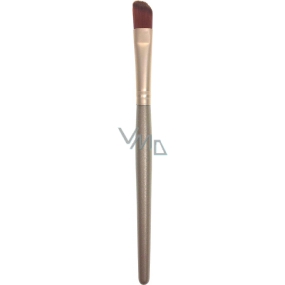 Kosmetický štětec plochý šikmý hnědý 15 cm