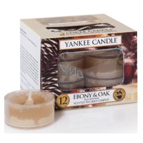 Yankee Candle Ebony & Oak - Eben a dub vonná čajová svíčka 12 x 9,8 g