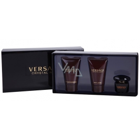Versace Crystal Noir toaletní voda pro ženy 5 ml + tělové mléko 25 ml + sprchový gel 25 ml, dárková sada