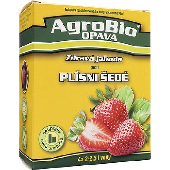 AgroBio Zdravá jahoda Switch fungicidní přípravek proti plísni šedé 2,5 g + Harmonie Plod kapalné ES hnojivo 90 ml, souprava dvou produktů SSP2A60990+604, 1/2024
