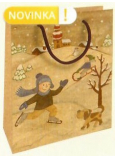 Nekupto Dárková kraftová taška 25 x 8 x 19 cm Vánoční děti na sněhu 596 WKHM