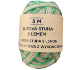 Albi Jutová stuha Přírodní se zeleným lemem 5 m