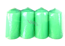 Světle zelená svíčka válec 40 x 80 mm 4 kusy